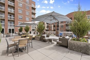 Spacious outdoor patio area